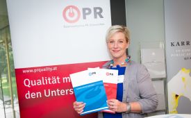 Karin Glanner (XERO) Informationen zum PR-Gütezeichen am Österreichischen Kommunikationstag ©Jana Madzigon