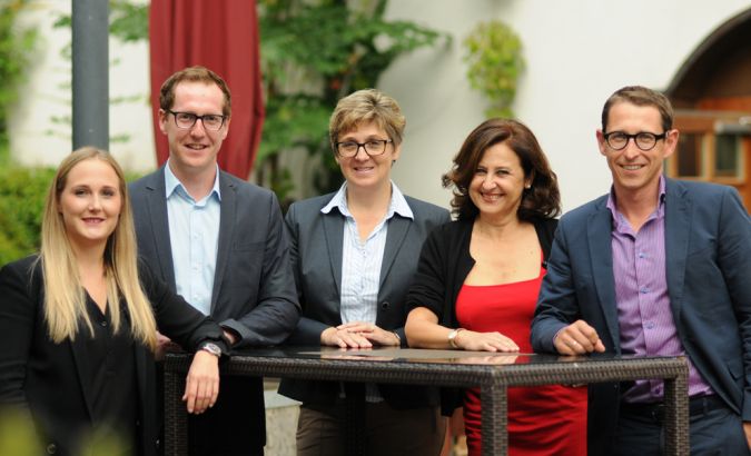 Das PRVA-Vorstandsteam in Vorarlberg vlnr: Stefanie Lang, Martin Dechant, Monika Erne, Heidi Kalb Vogel, Dieter Bitschnau. ©PRVA Vorarlberg 